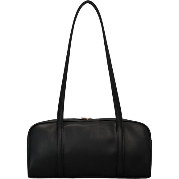 Handbags - Women's Black Vegan Leather Ladies Clutch Retro Tote Handbags Bag